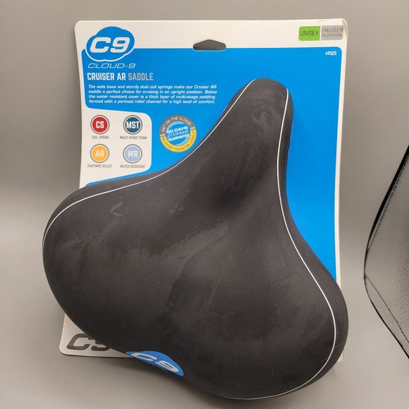 Cloud 9 Sunlite Bicycle Seat Cruiser Air Saddle Wide Black Unisex - Picture 4 of 10